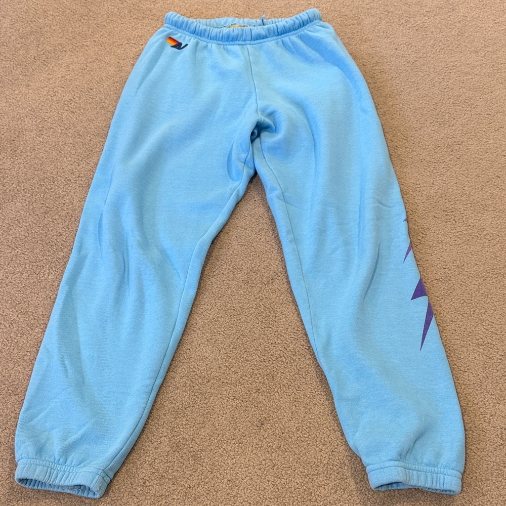 Aviator Nation Women’s Blue Lightning Bolt Sweatpants size XS
